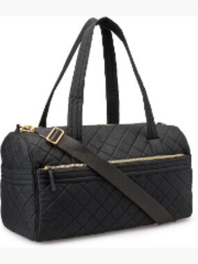 Quilted Weekender Duffel Gym Bag with Trolley Sleeve, Cotton, Travel
